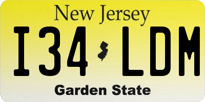 NJ license plate I34LDM