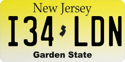 NJ license plate I34LDN