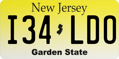 NJ license plate I34LDO