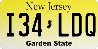 NJ license plate I34LDQ