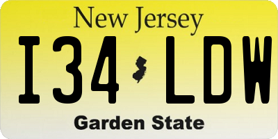 NJ license plate I34LDW