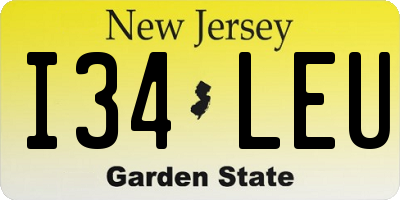 NJ license plate I34LEU