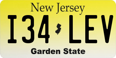 NJ license plate I34LEV