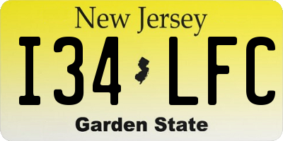 NJ license plate I34LFC