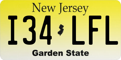 NJ license plate I34LFL