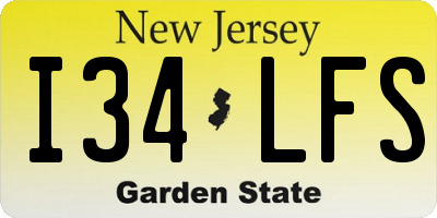 NJ license plate I34LFS