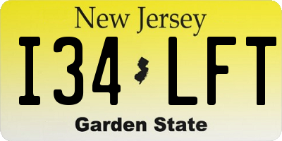 NJ license plate I34LFT