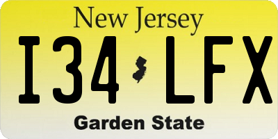 NJ license plate I34LFX