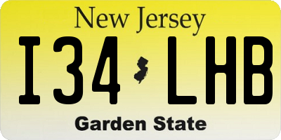 NJ license plate I34LHB