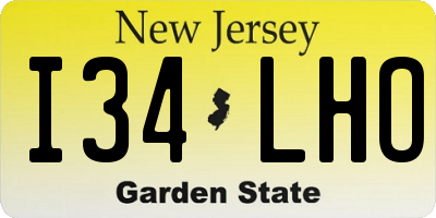 NJ license plate I34LHO