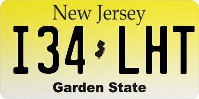 NJ license plate I34LHT