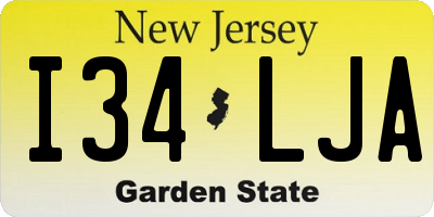 NJ license plate I34LJA