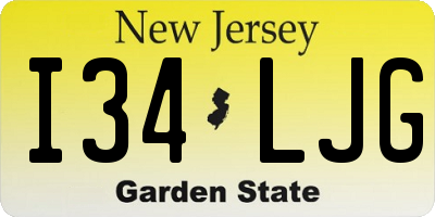 NJ license plate I34LJG