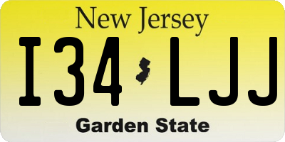 NJ license plate I34LJJ