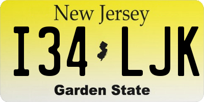 NJ license plate I34LJK