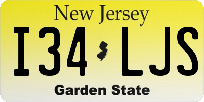 NJ license plate I34LJS