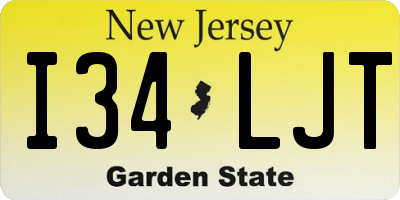 NJ license plate I34LJT