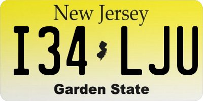 NJ license plate I34LJU