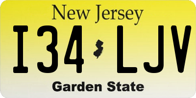 NJ license plate I34LJV