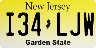 NJ license plate I34LJW