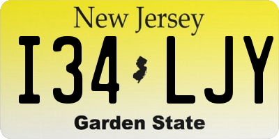 NJ license plate I34LJY