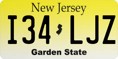 NJ license plate I34LJZ