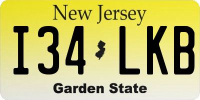 NJ license plate I34LKB