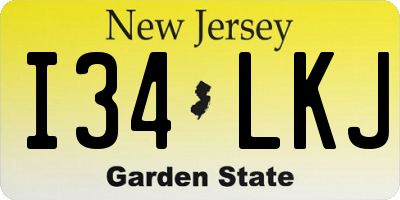 NJ license plate I34LKJ