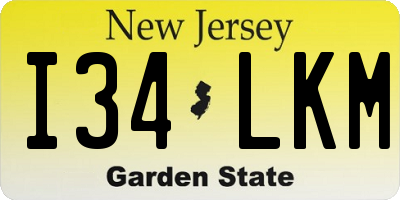 NJ license plate I34LKM