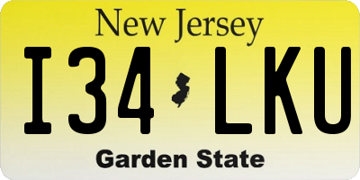 NJ license plate I34LKU