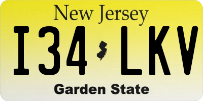 NJ license plate I34LKV