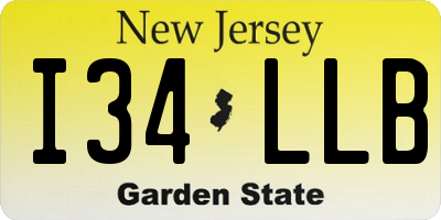 NJ license plate I34LLB