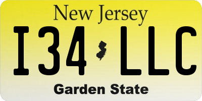 NJ license plate I34LLC