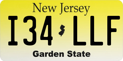 NJ license plate I34LLF