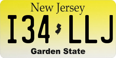 NJ license plate I34LLJ