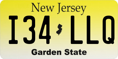 NJ license plate I34LLQ