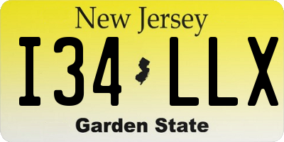 NJ license plate I34LLX