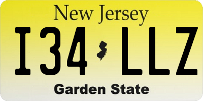 NJ license plate I34LLZ