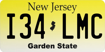 NJ license plate I34LMC