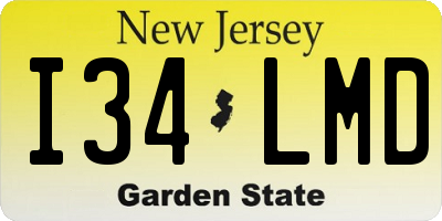 NJ license plate I34LMD