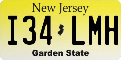 NJ license plate I34LMH