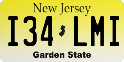 NJ license plate I34LMI