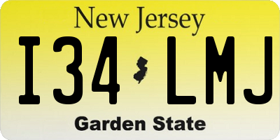 NJ license plate I34LMJ
