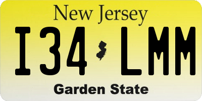 NJ license plate I34LMM