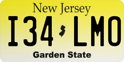 NJ license plate I34LMO