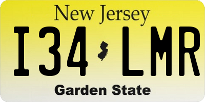 NJ license plate I34LMR