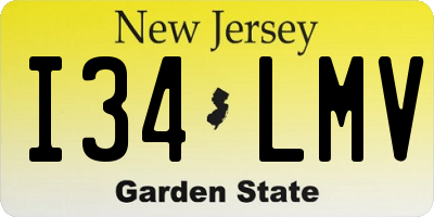 NJ license plate I34LMV