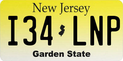 NJ license plate I34LNP