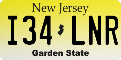 NJ license plate I34LNR
