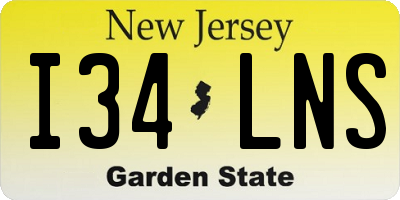 NJ license plate I34LNS